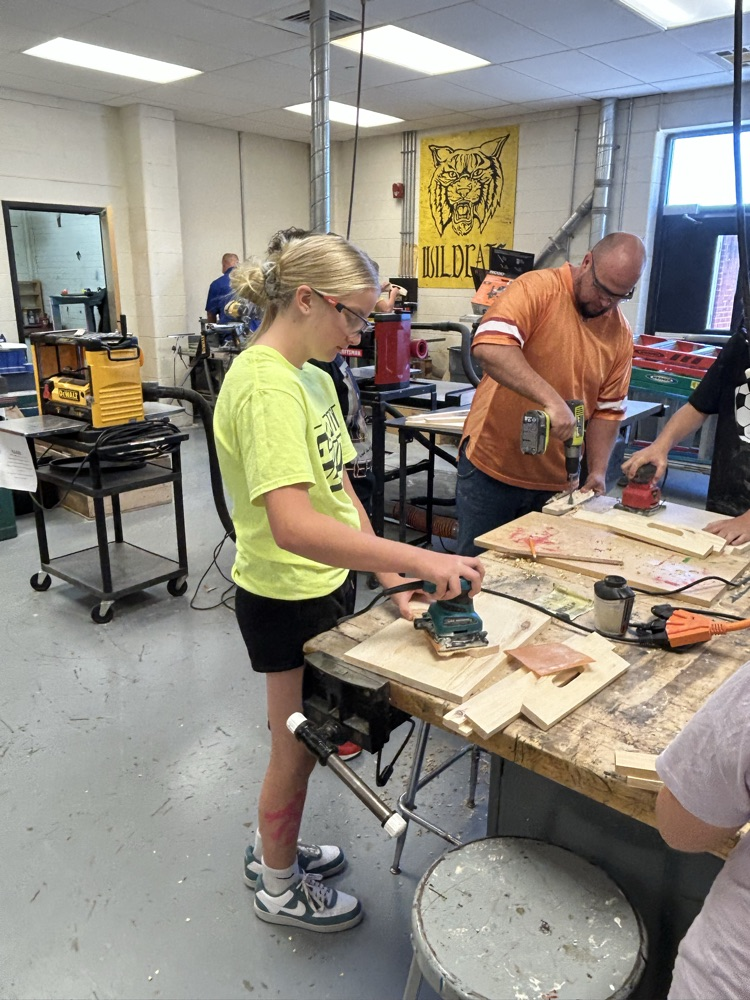 students in the Tech Ed shop