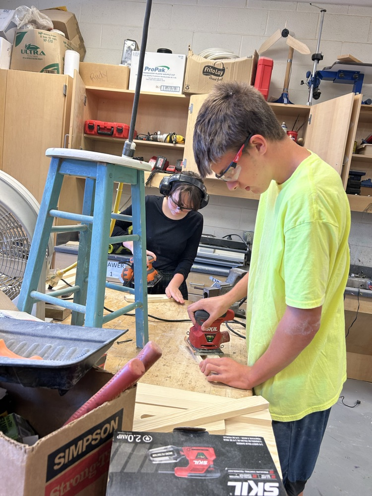 students in the Tech Ed shop