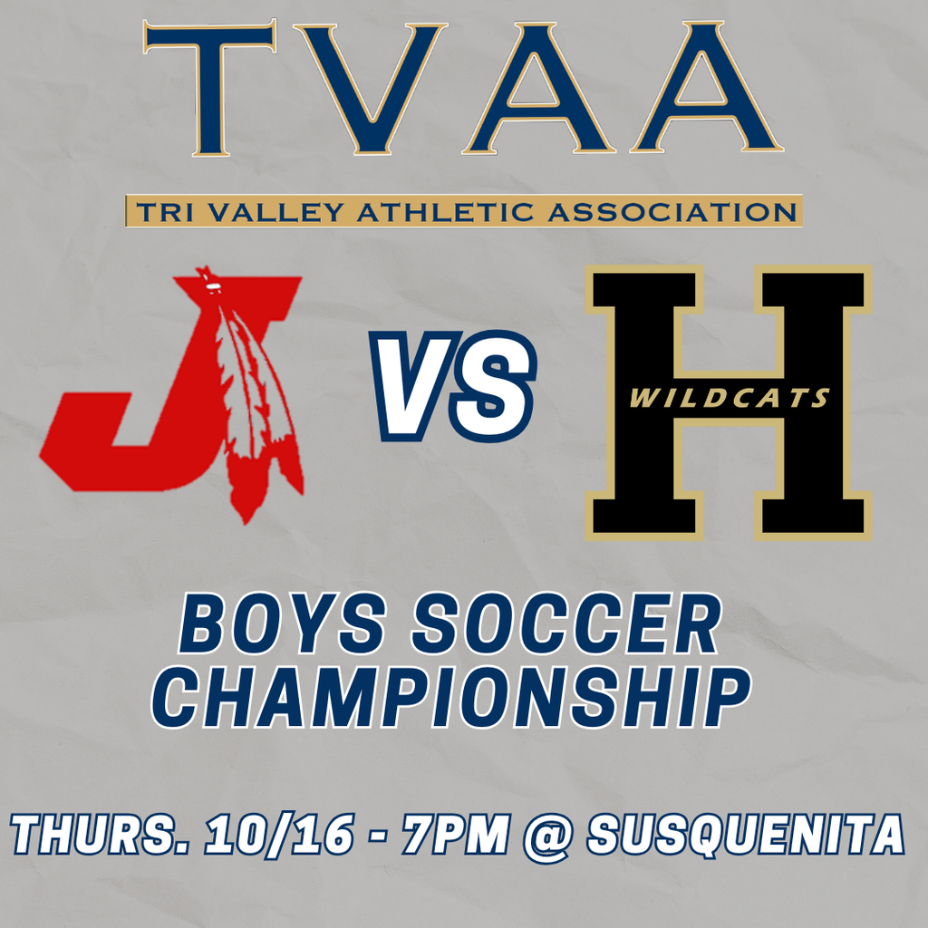 Boys Soccer will look to defend their TVL championship in a rematch against Juniata at Susquenita on Thursday October 16th. Game time is 7:00pm. All tickets are $5 at the gate. GO WILDCATS!!