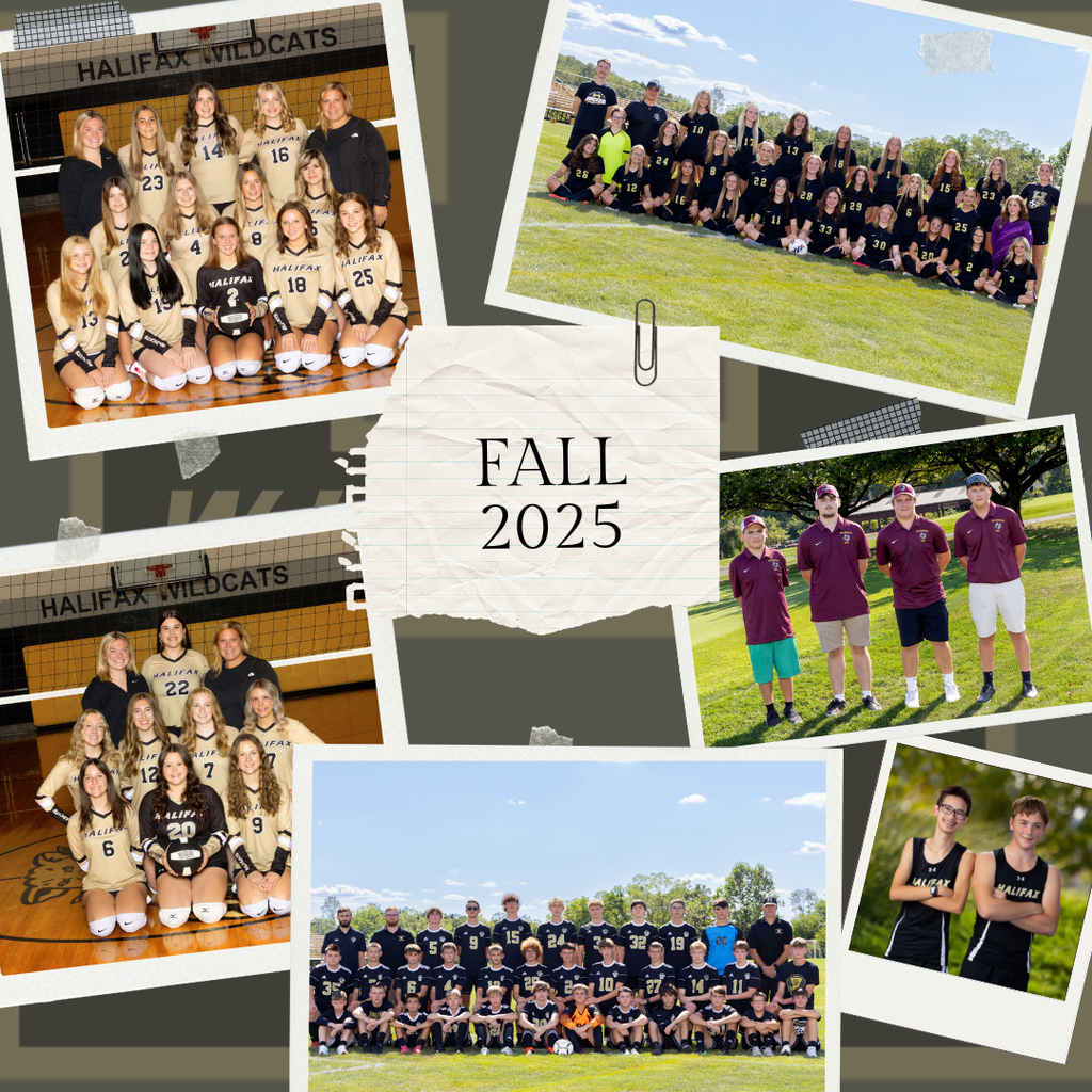 Fall 2025 team photos for girls JV and Varsity volleyball, boys soccer, girls soccer, golf and cross country.