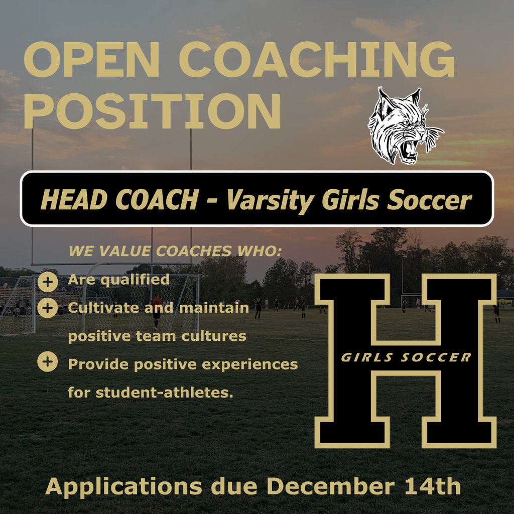 Halifax High School is seeking applications for Head Coach - Varsity Girls Soccer. We value coaches who are qualified, cultivate and maintain positive team cultures and provide positive experiecnes for student-athletes. Applications are due Deecmber 14th