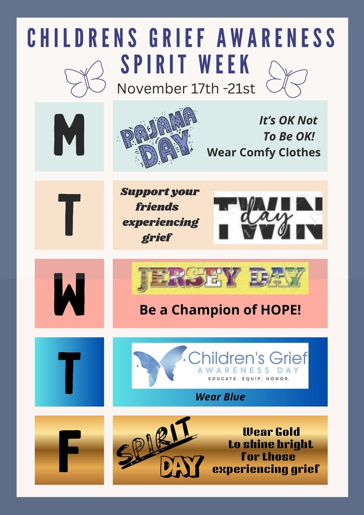 Children's Greif Awareness spirit week