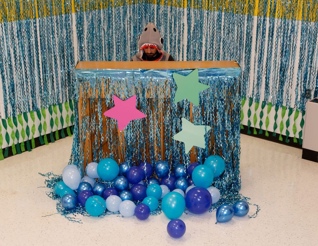 Mr. Kramer playing Under the Sea music.