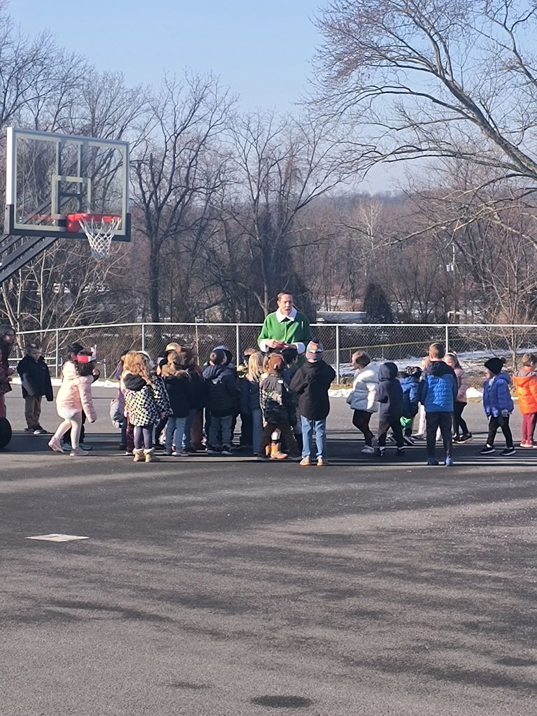 Buddy outside at recess.