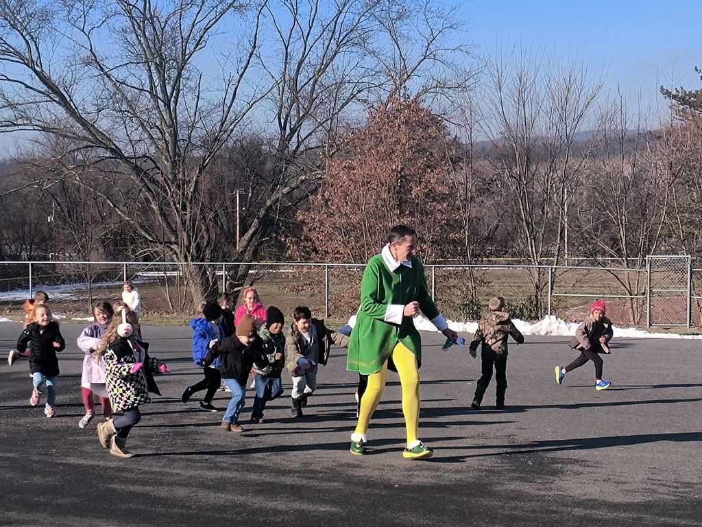 Buddy outside at recess.