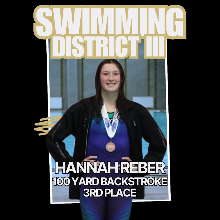 Hannah Reber, Swimming, 3rd place, District 3 championships in 100 backstroke