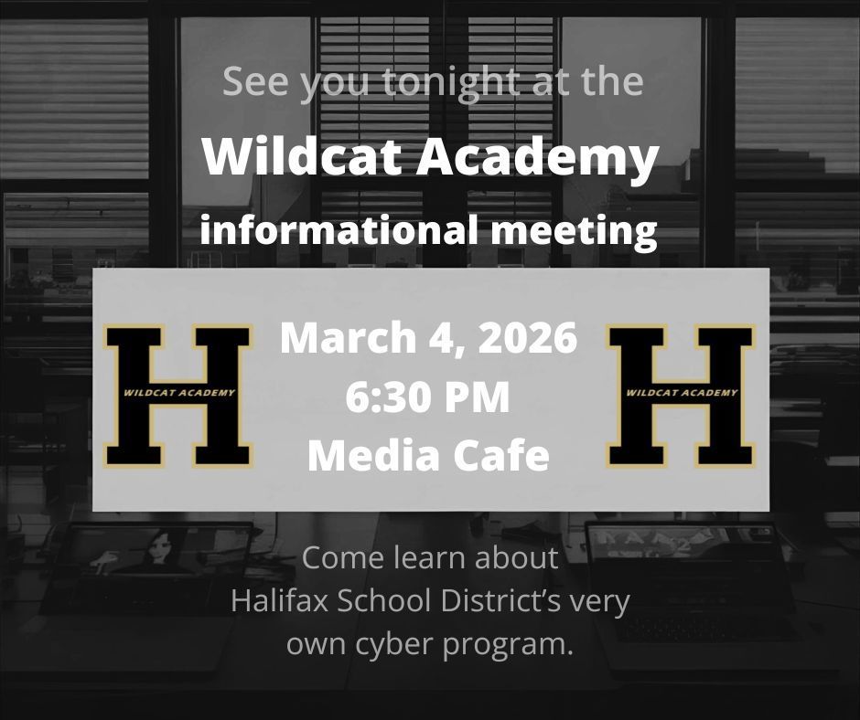 An informational meeting for Wildcat Academy at Media Cafe on March 4, 2026, at 6:30 PM.
