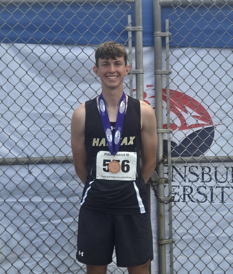 Ethan Roe secures an 8th place finish in the Boys Triple Jump at the District III Track & Field Championships