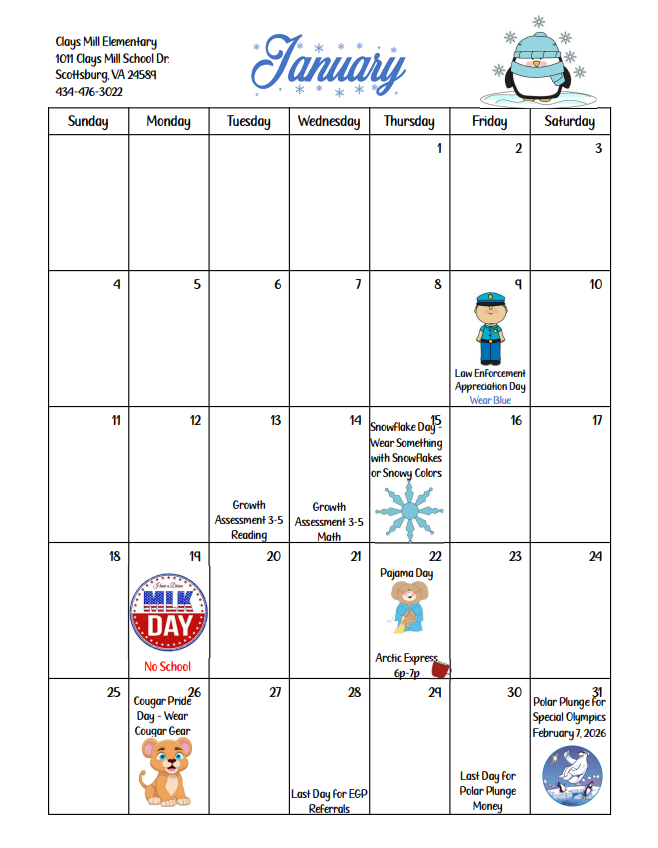 January Calendar