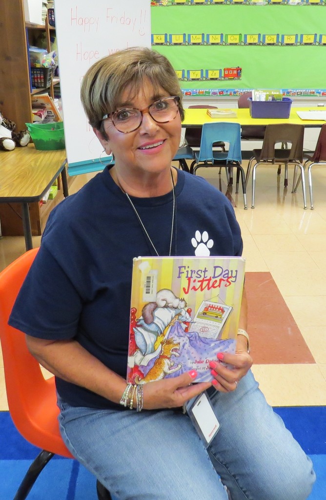 Second Graders at Scottsburg Elementary Enjoyed the Book "First Day Jitters" by Julie  Danneberg