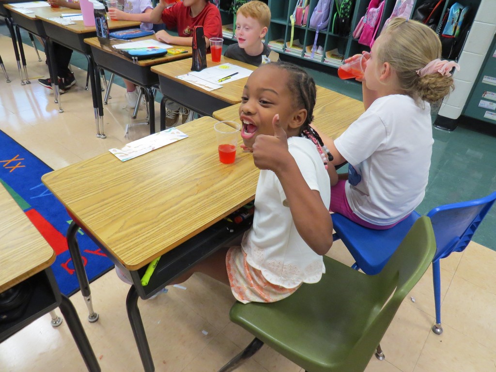 Second Graders at Scottsburg Elementary Enjoyed the Book "First Day Jitters" by Julie  Danneberg