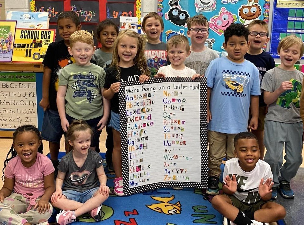 Kindergarten Students Learn About Letters 