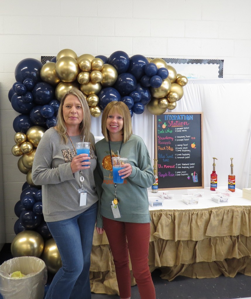 Faculty and Staff at Scottsburg Elementary Enjoy the "Hydration Station" Provided by the PTO