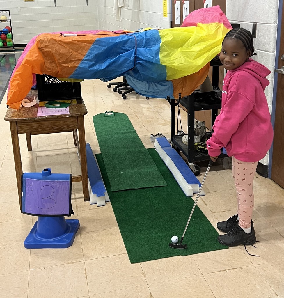 Students at Scottsburg Elementary Enjoy Learning Strategies for Miniature Golf During PE