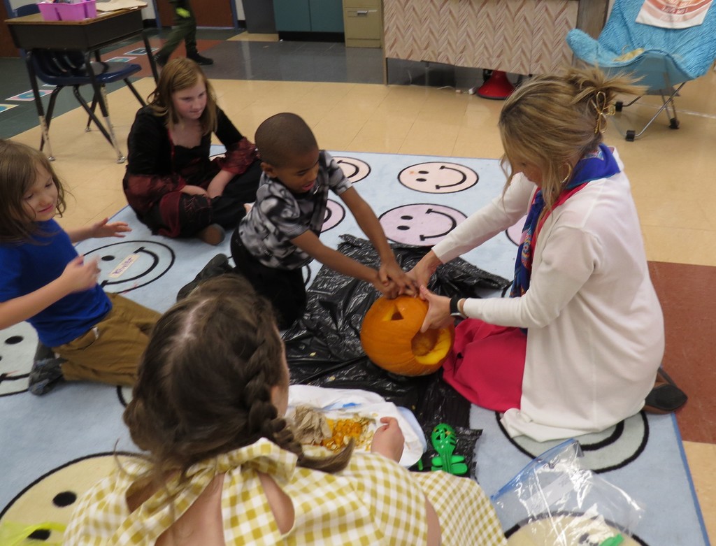 Students Enjoy Learning About Pumpkins and Carving Them for Halloween
