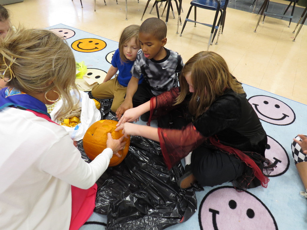 Students Enjoy Learning About Pumpkins and Carving Them for Halloween