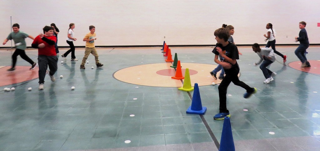 Snowball Target Game Enjoyed During PE Time