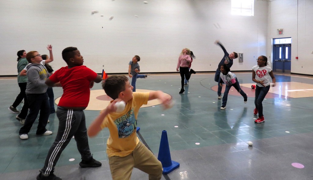 Snowball Target Game Enjoyed During PE Time