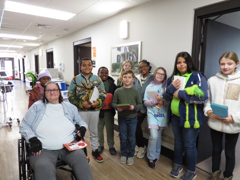 Scottsburg Elementary SCA Delivers Donations Collected for the Residents at South Boston Health and Rehab for Christmas