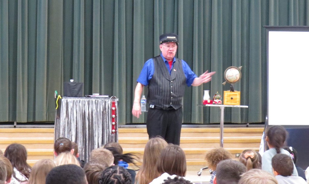 Scottsburg Elementary Students Enjoy A Special Magic Show by Steve Somers, The Amazing Teacher