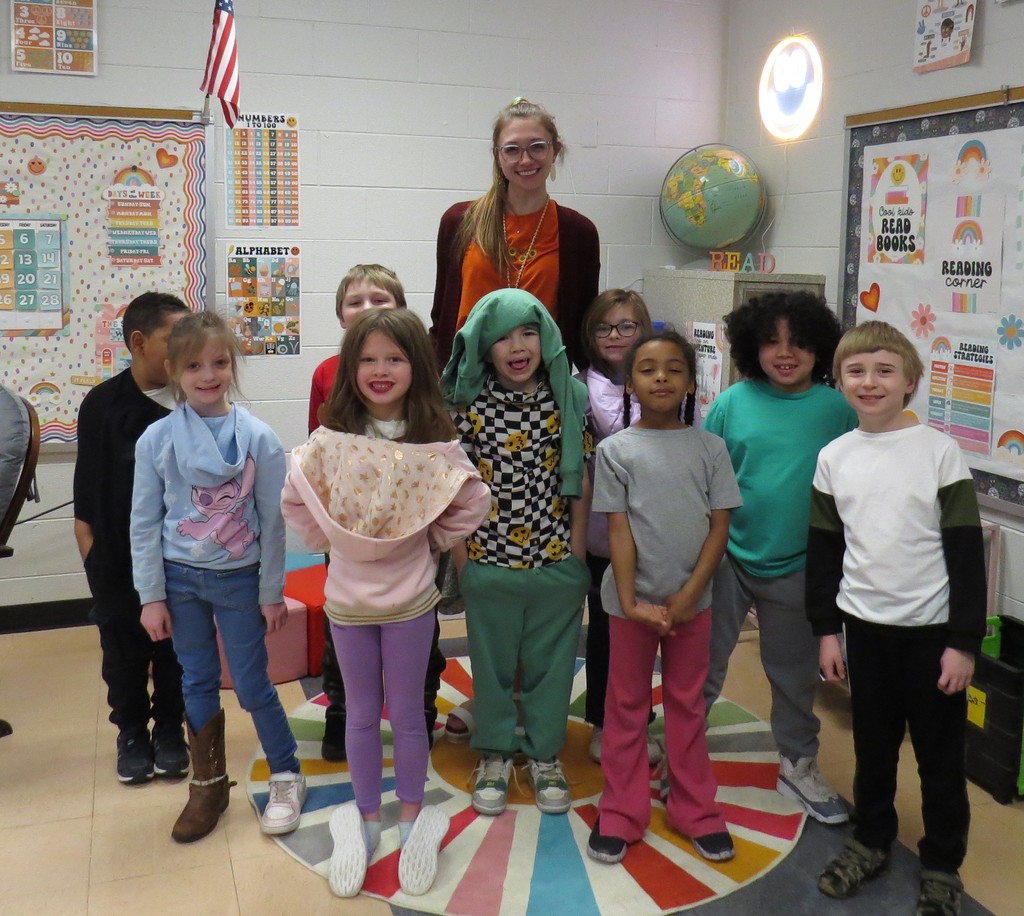 Students and Staff Celebrate "Wacky Wednesday" At Scottsburg Elementary During Read Across America