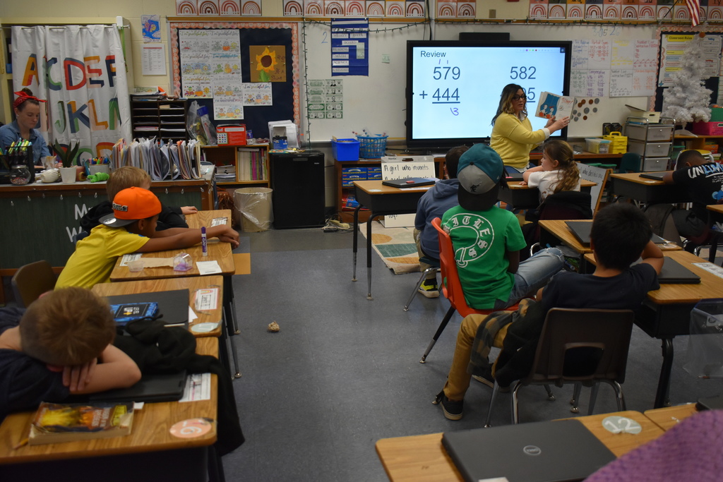 Mrs. Runion  reads Cat in the Hat