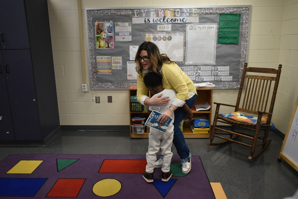 Mrs. Runion  reads Cat in the Hat