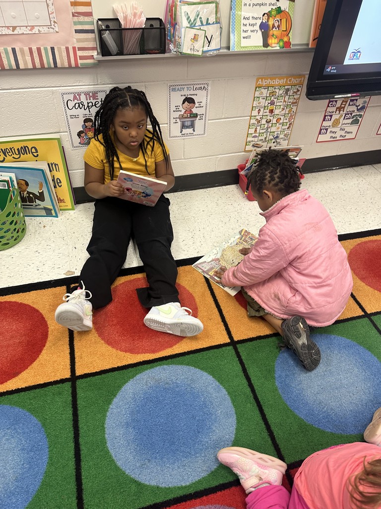 Reading with Friends in Ms. Redd's Kindergarten Class