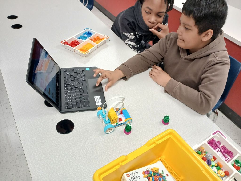 5th Graders Using Lego Spike Kits
