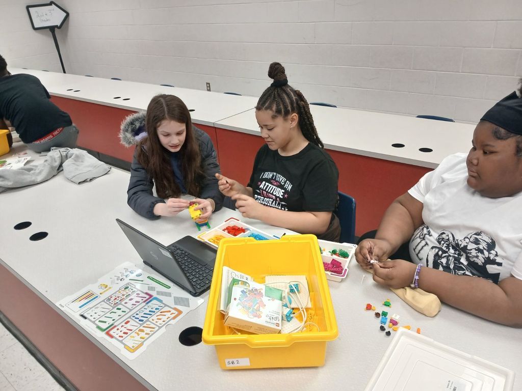 5th Graders Using Lego Spike Kits