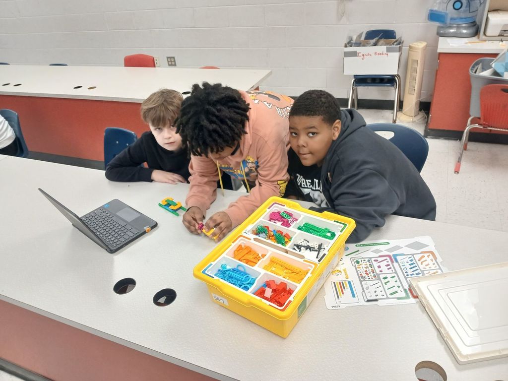 5th Graders Using Lego Spike Kits