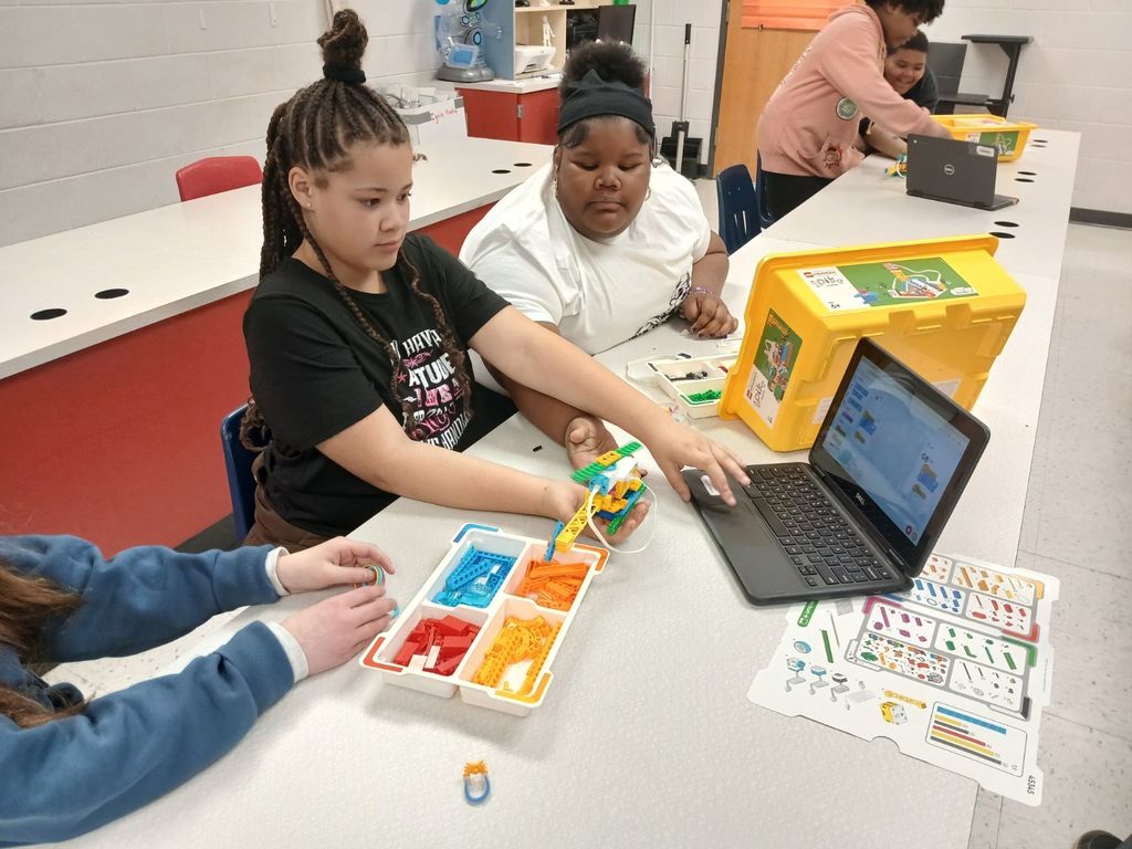 5th Graders Using Lego Spike Kits