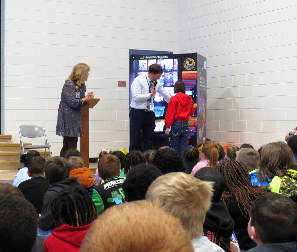 Students Receive An Exciting Book Vending Machine at Scottsburg Elementary