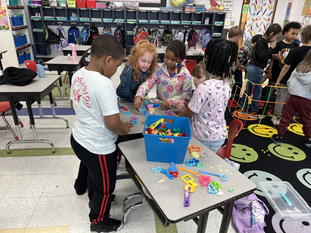 Center time learning in Mrs. Crowder's 1st grade  class