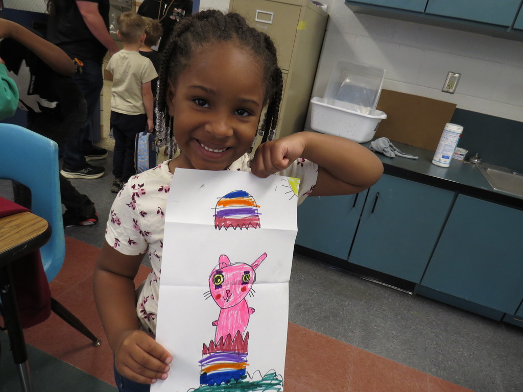 Kindergarten Students at Scottsburg Elementary Created a Fun “Folding Artwork Surprise”