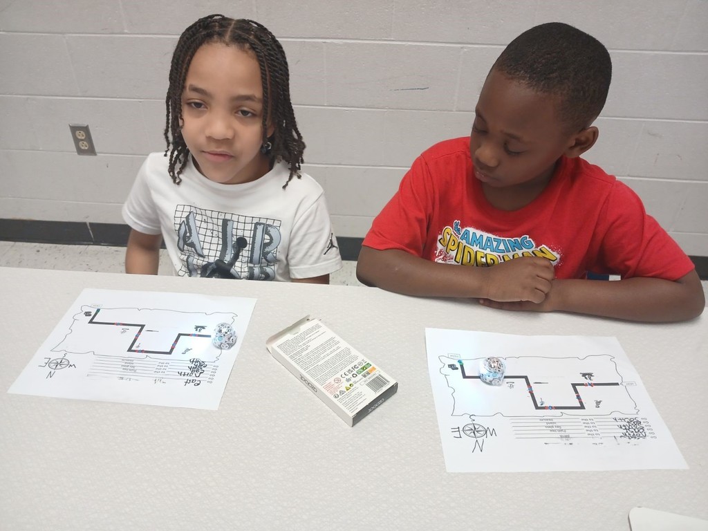 First graders learn cardinal directions with Ozobot!