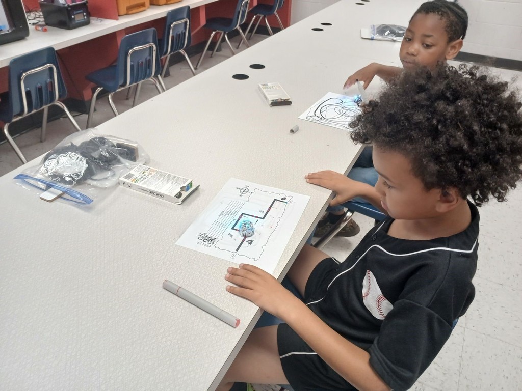 First graders learn cardinal directions with Ozobot!