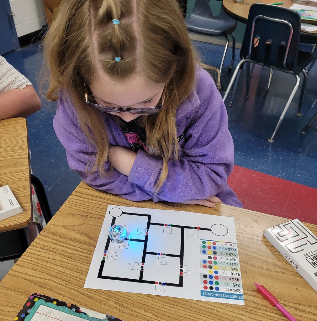 Third Graders At Scottsburg Elementary School Applied Their Multiplication Skills To Design Coding Paths For Ozobots