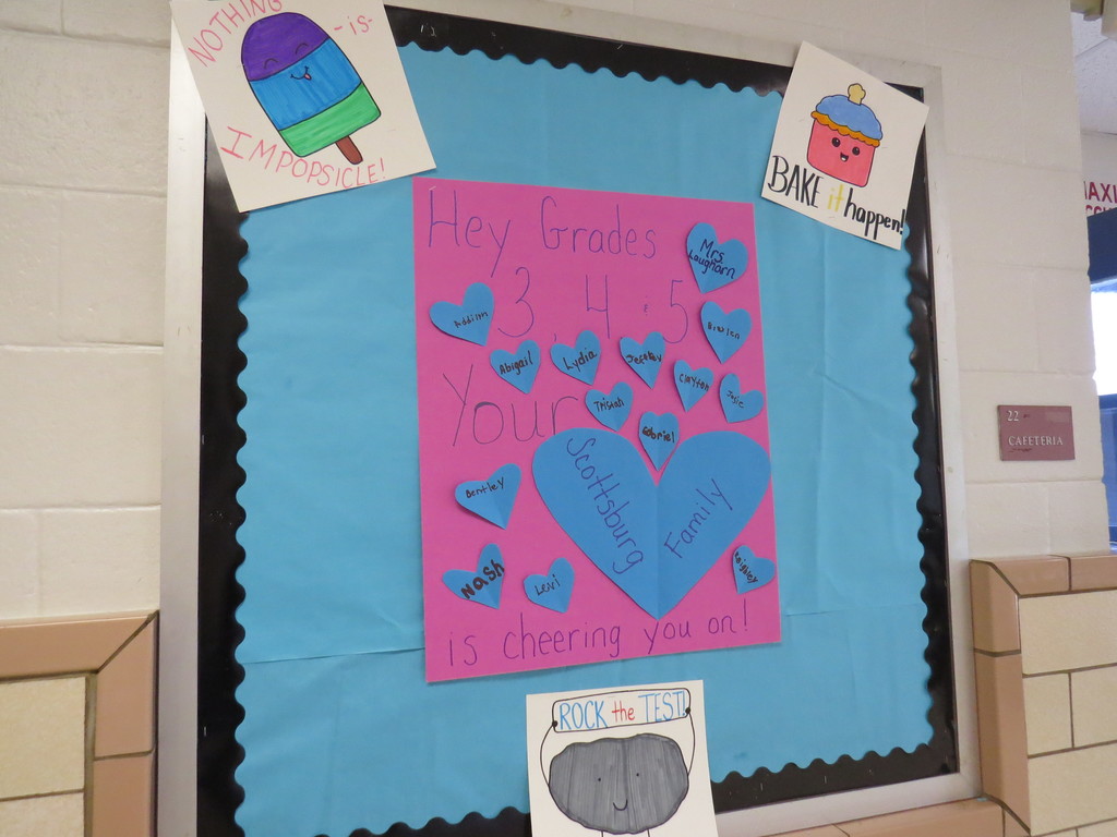 SOL Test Well Wishes Displayed For Students At Scottsburg Elementary