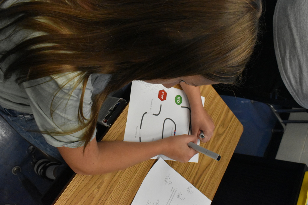 Scholars doing division with ozobots