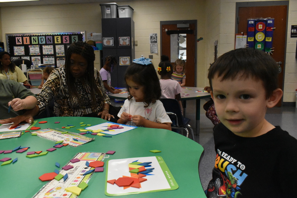 scholars working on shapes and colors