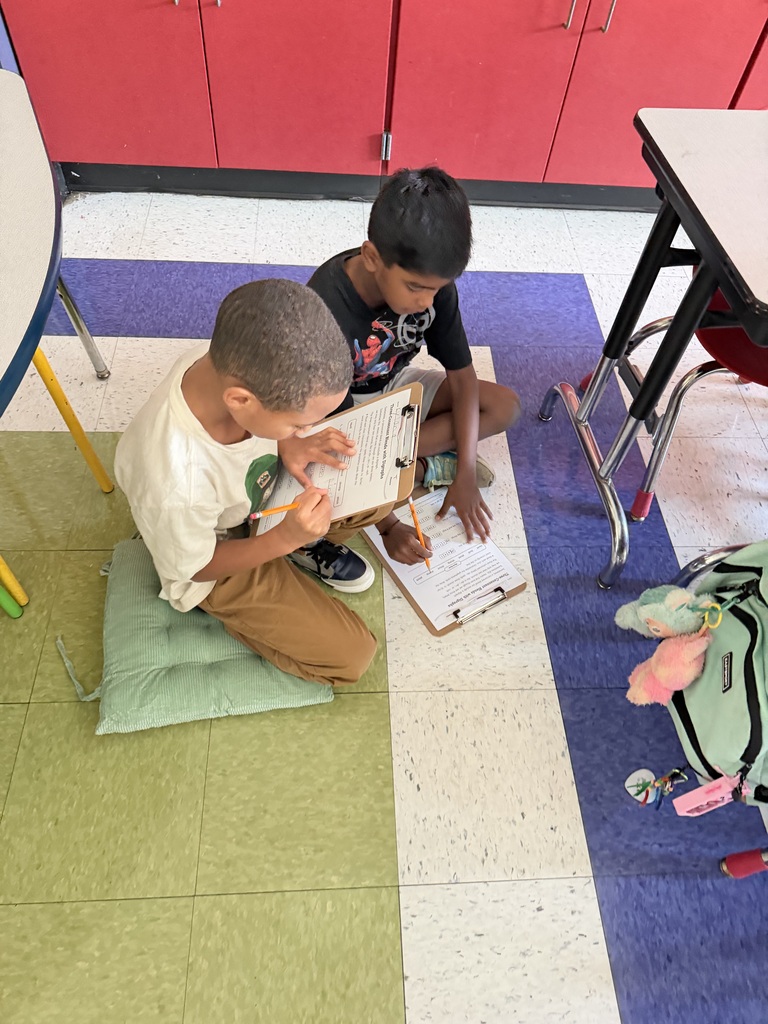 Second Graders practice spelling