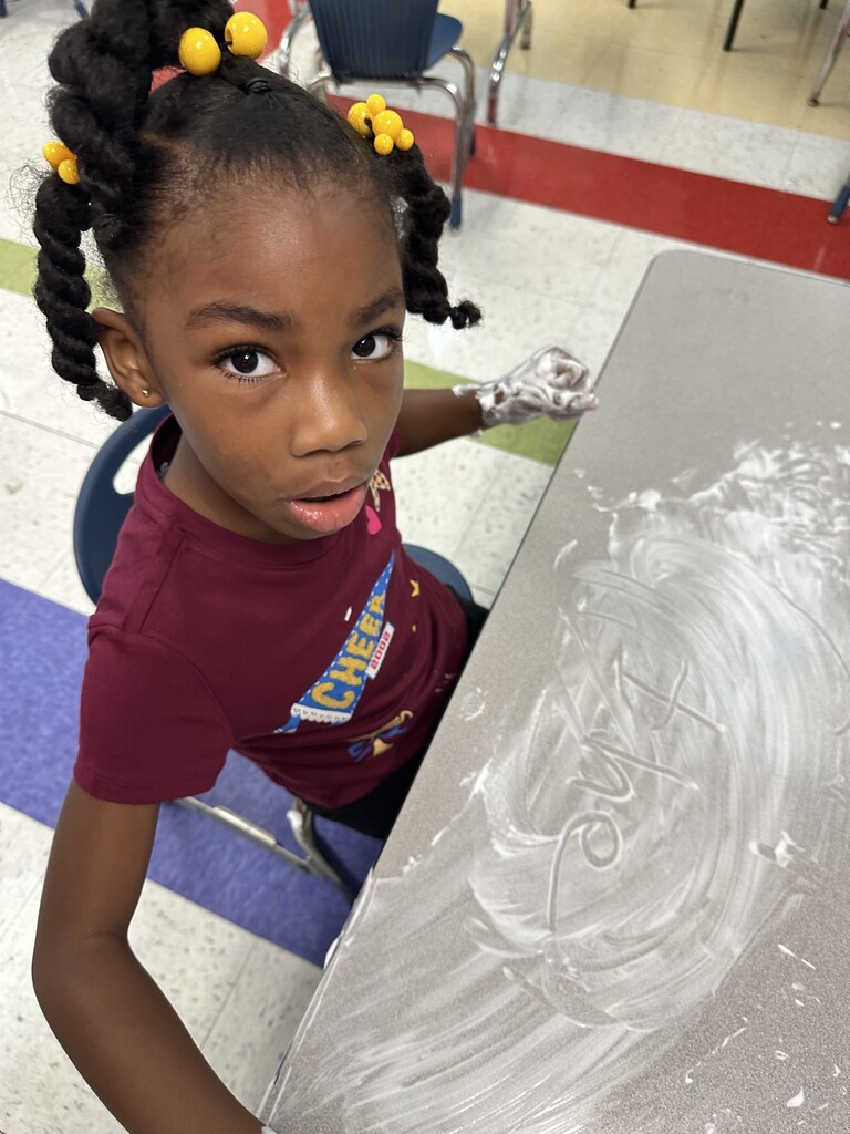 Shaving Cream Letters with Kindergarten