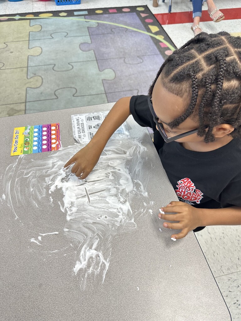 Shaving Cream Letters with Kindergarten