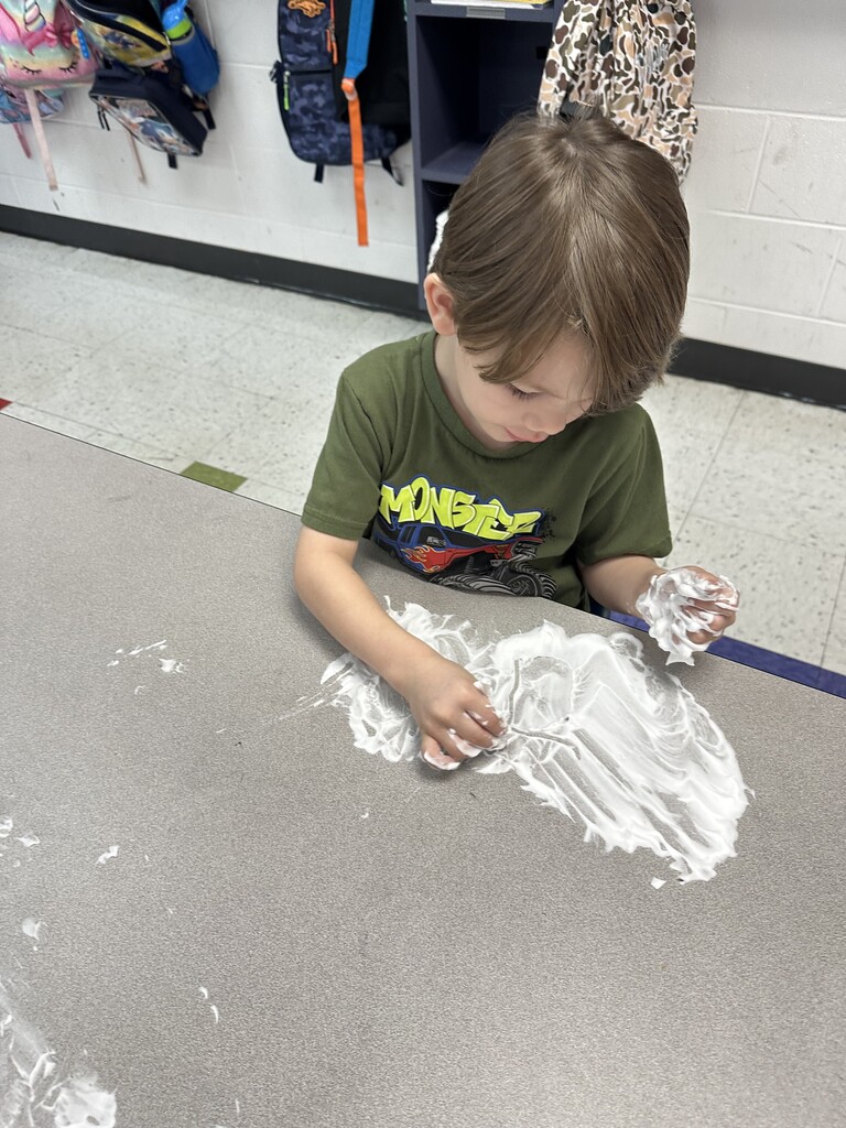 Shaving Cream Letters with Kindergarten