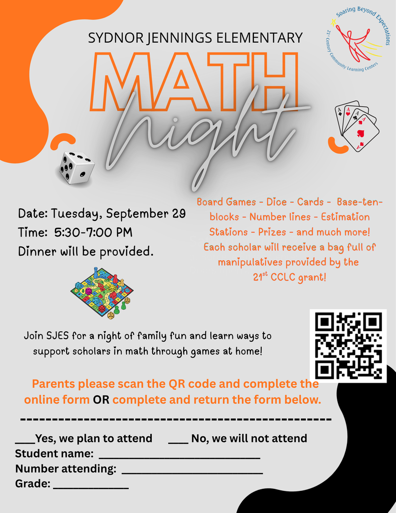 Family Math Night Flyer