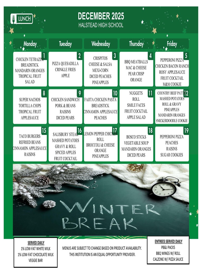 HHS Lunch Menu