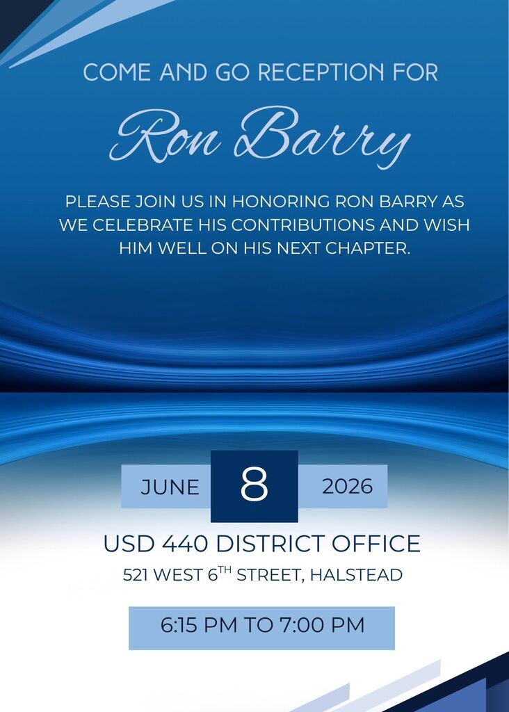 flyer inviting the public to a reception for Dr. Barry on June 8th from 6:15 to 7:00 PM