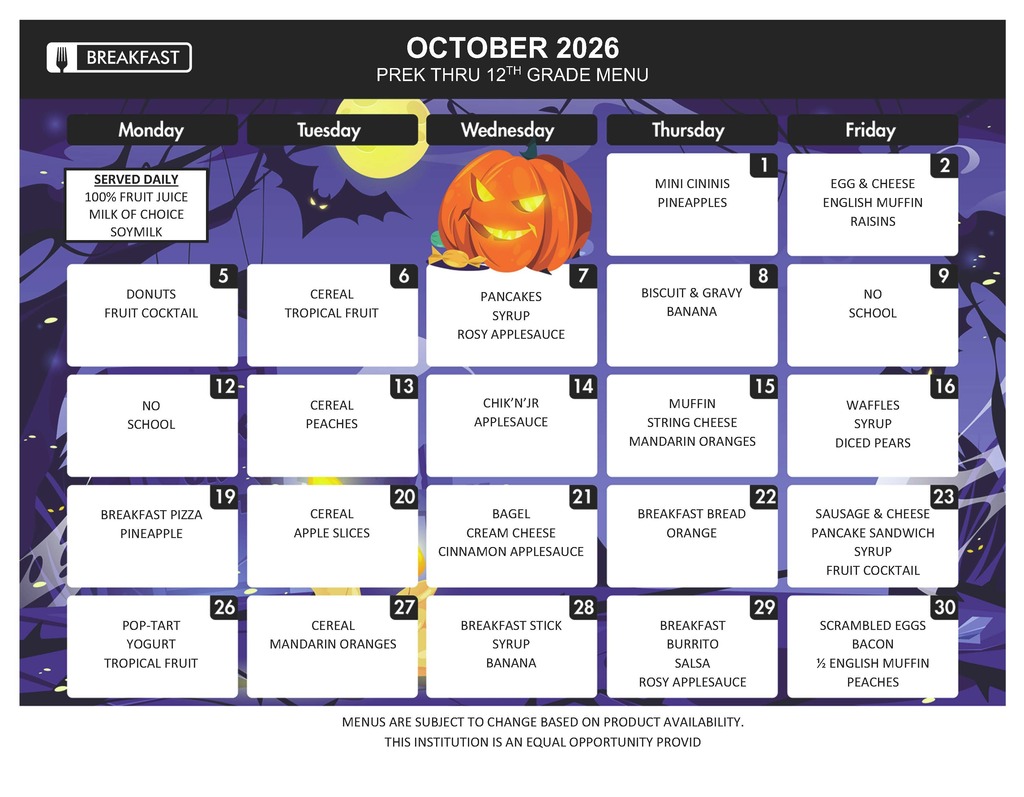 Calendar menu page. Please see the dining tab for menus.