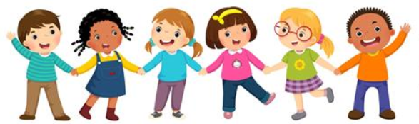 Clipart of Kindergarten Students holding hands